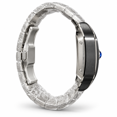 41mm Skeleton Santos White Stainless Steel