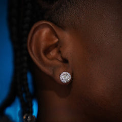 Moissanite Halo Solitaire Earrings