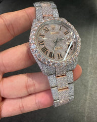 41mm Rose Two Tone Date Just Roman Numbers