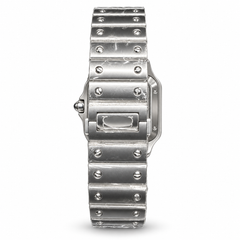 41mm Skeleton Santos White Stainless Steel