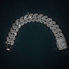 Moissanite Cuban Baguette Bracelet [18mm]