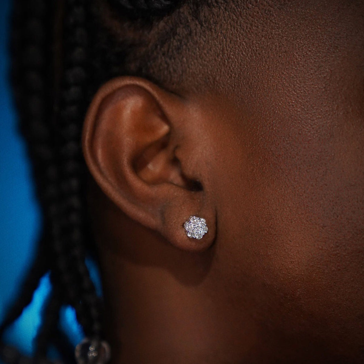 Moissanite Flower Studs