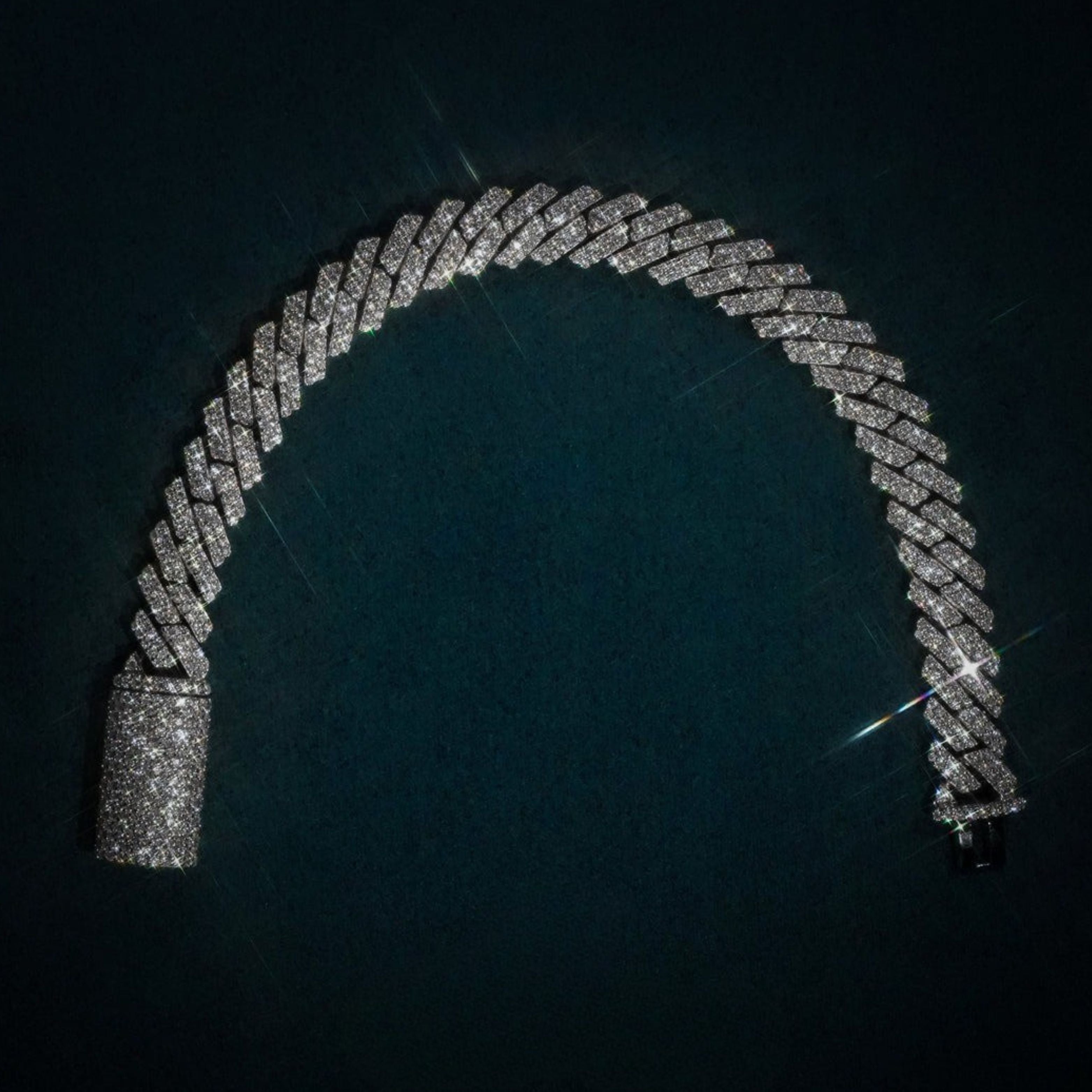 Moissanite Cuban Prong Bracelet [8mm]
