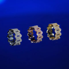 Moissanite Cuban Prong Ring