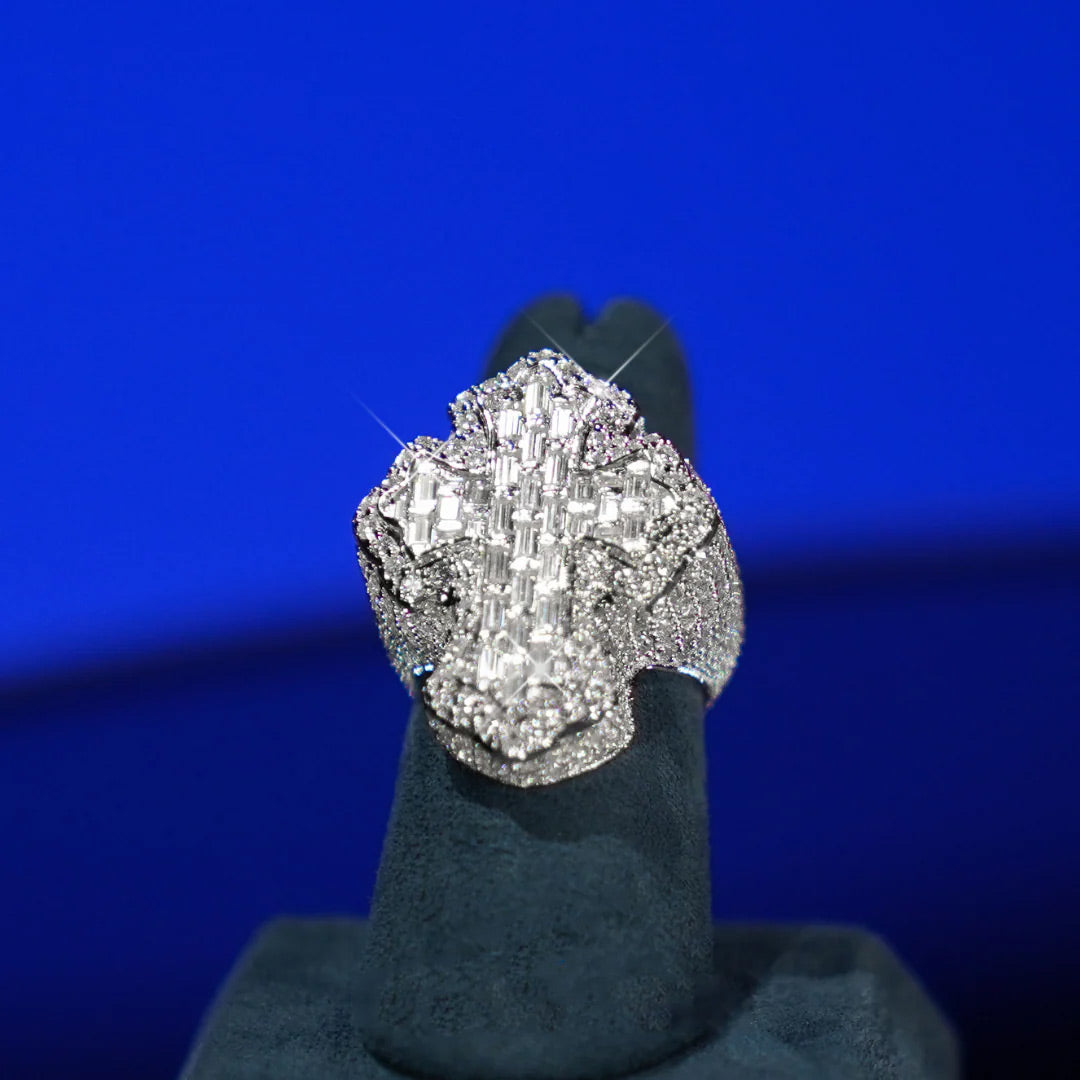 Moissanite Cross Ring