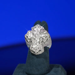 Moissanite Cross Ring