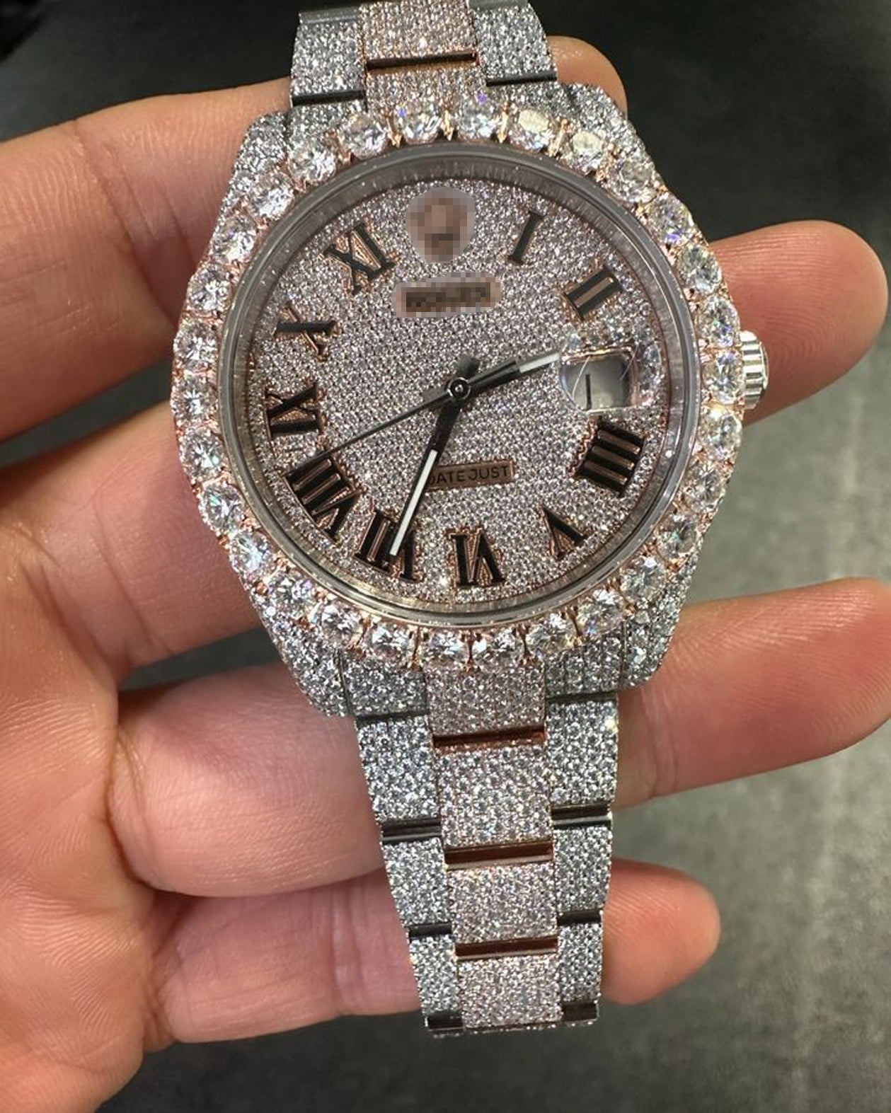 41mm Rose Two Tone Date Just Roman Numbers