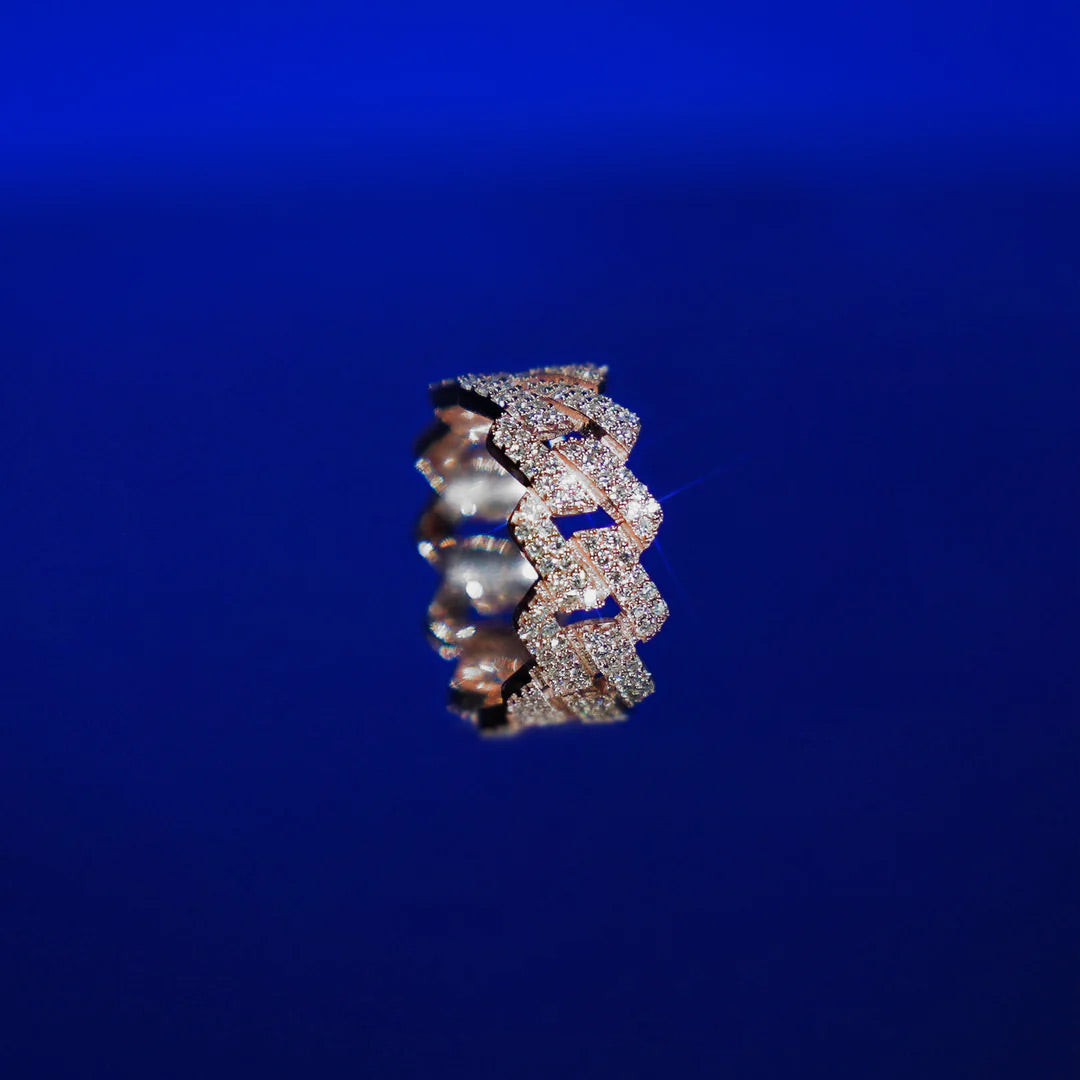 Moissanite Cuban Prong Ring